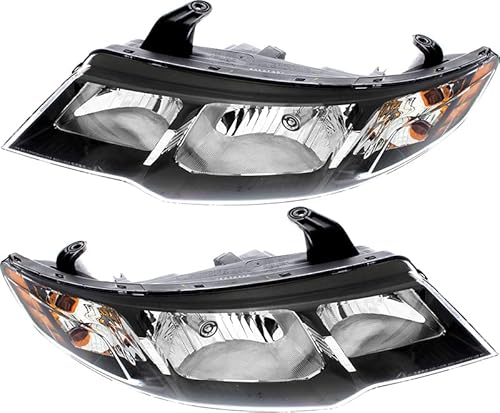 For Kia Forte Hatchback : 2011 | Koup : 2009 Headlights Lamps Set 2010 2011 2012 Halogen Driver and Passenger Side