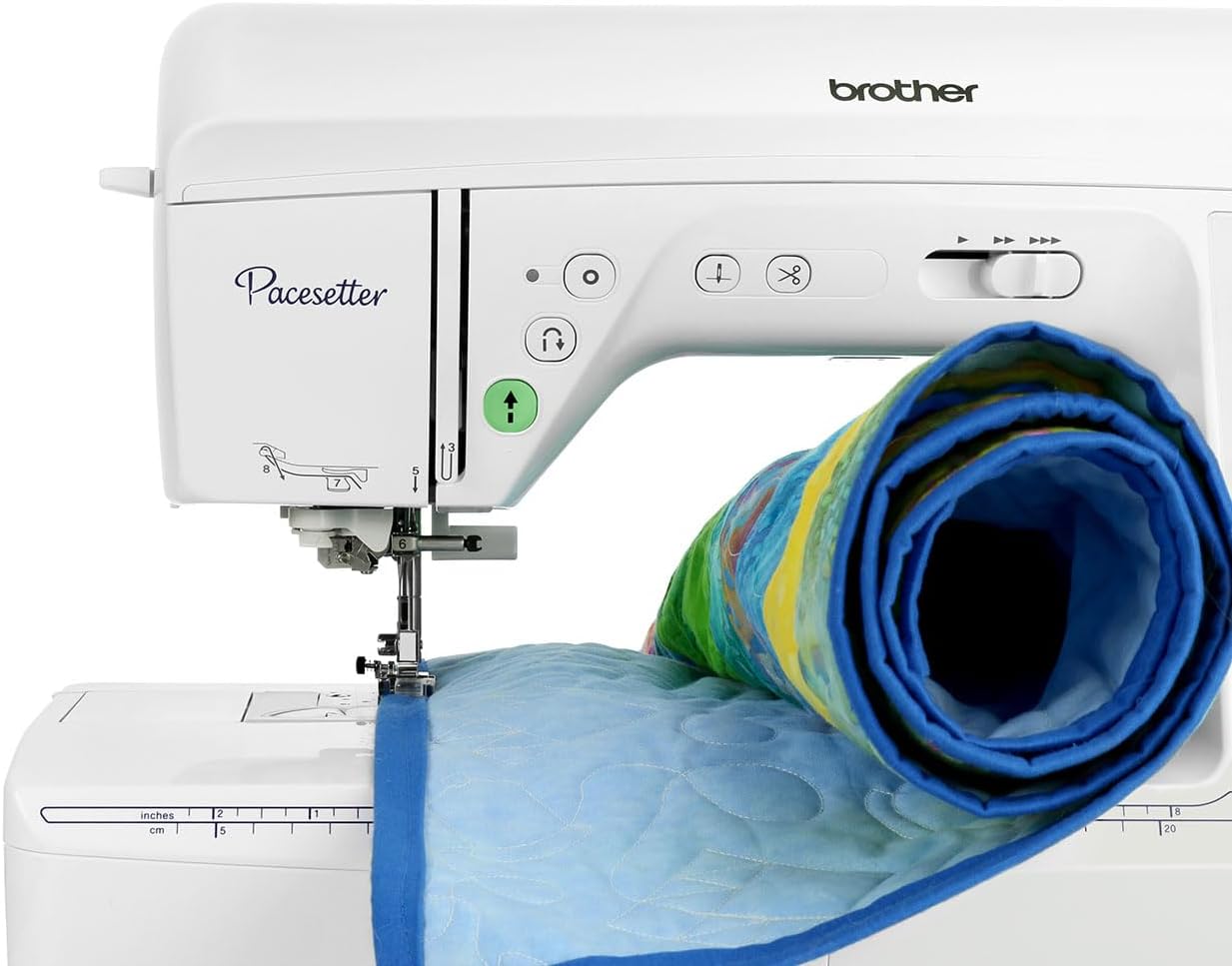 Brother Innov-ís Pacesetter PS500 Computerized Sewing Machine Bundle - Includes Brother 5 Sewing Foot Embellishment Pack + Mr. Vac & Mrs. Sew - Ready, Set, Sew Video