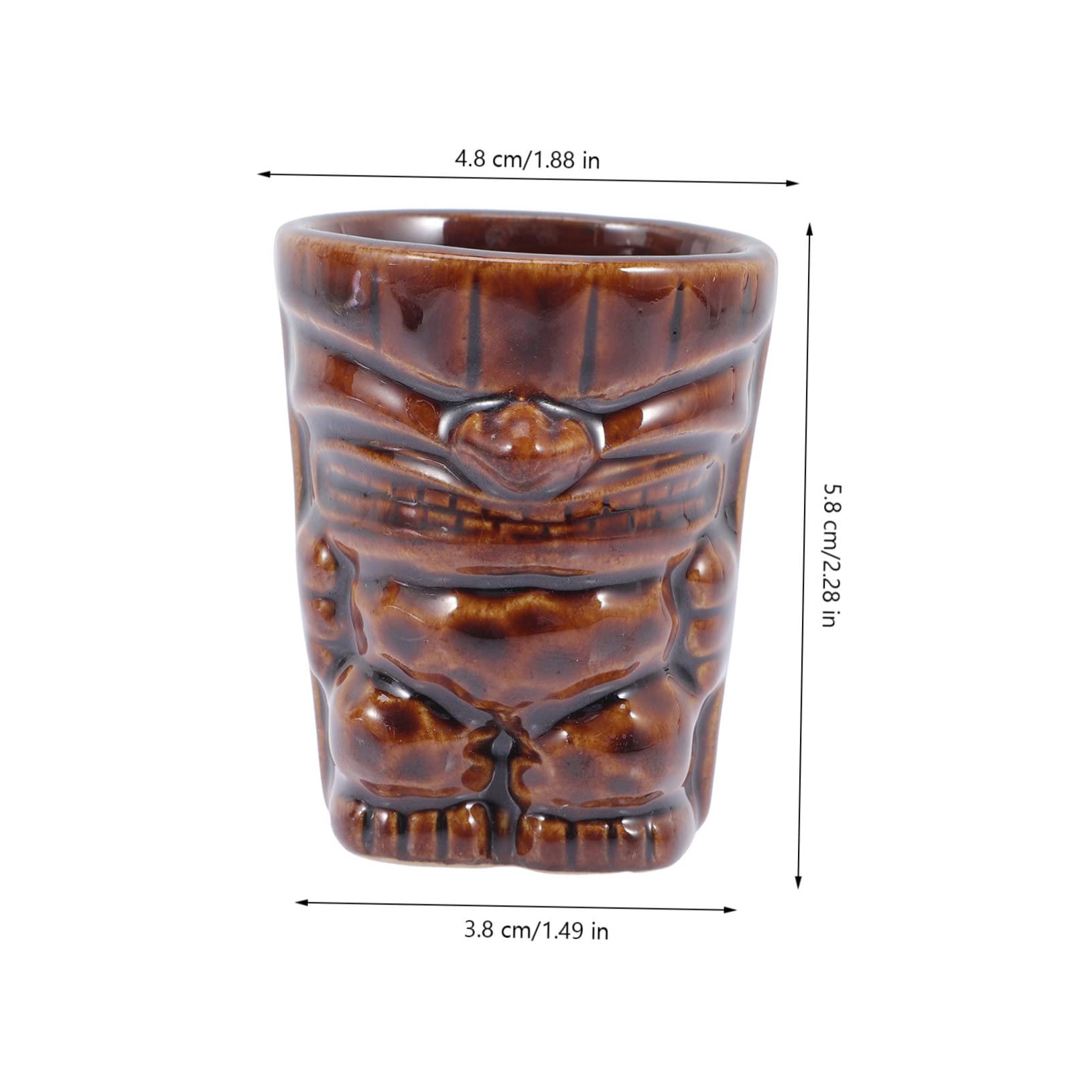 PRETYZOOM 4 Uds Tiki Taza Pequeña Copa De Vino Copa De Cóctel Decorativa Copas De Cóctel Taza De Fiesta Hawaiana Vasos para Beber Copa De Vino Copas Tiki para Cócteles De Cerámica