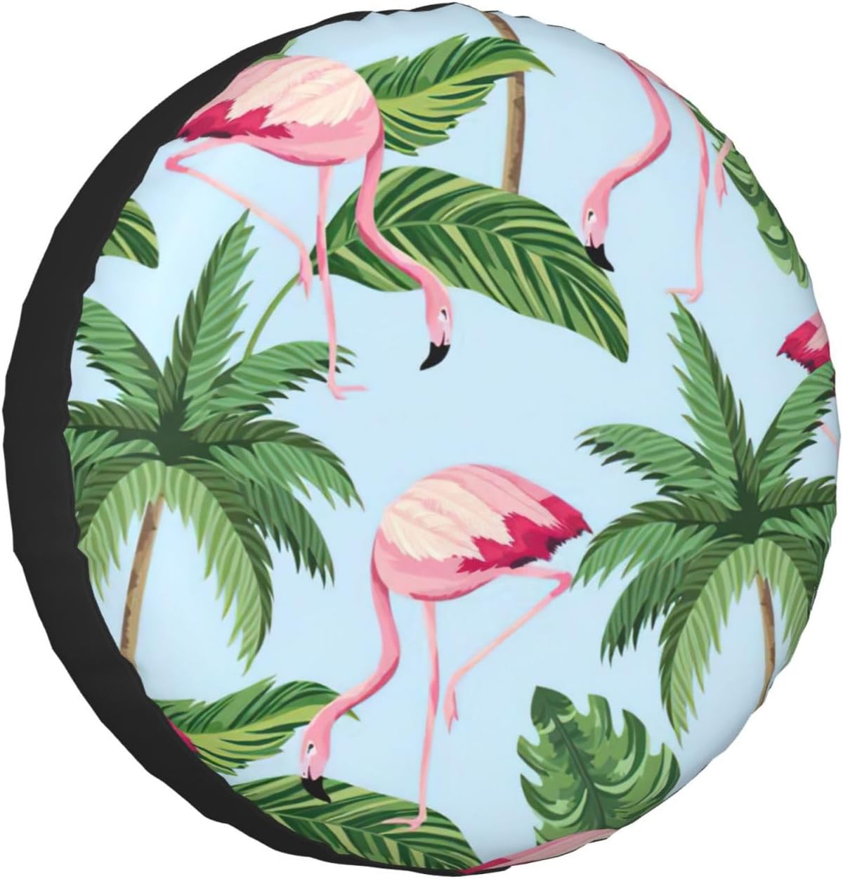 Tropical Flamingos Print Tire Cover Universal Spare Wheel for Trailer Rv SUV Truck Camper Travel Accessories