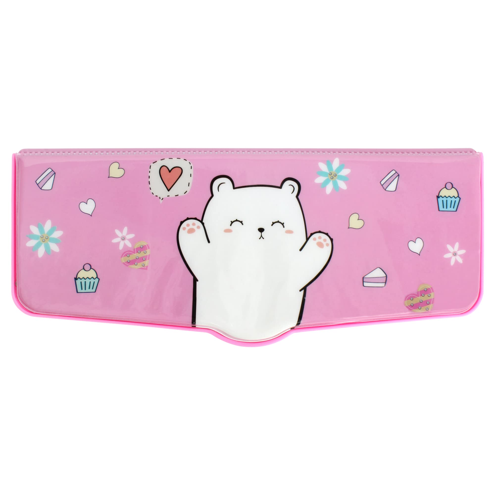 Aisi Student Multifunction Pen Pencil Case with 2 Compartments Cute Cartoon Pattern Stationery Set (7483+Style 1) - Image 2
