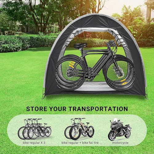 Cobertizo para guardar bicicletas exterior impermeable con protección total pack doble 6