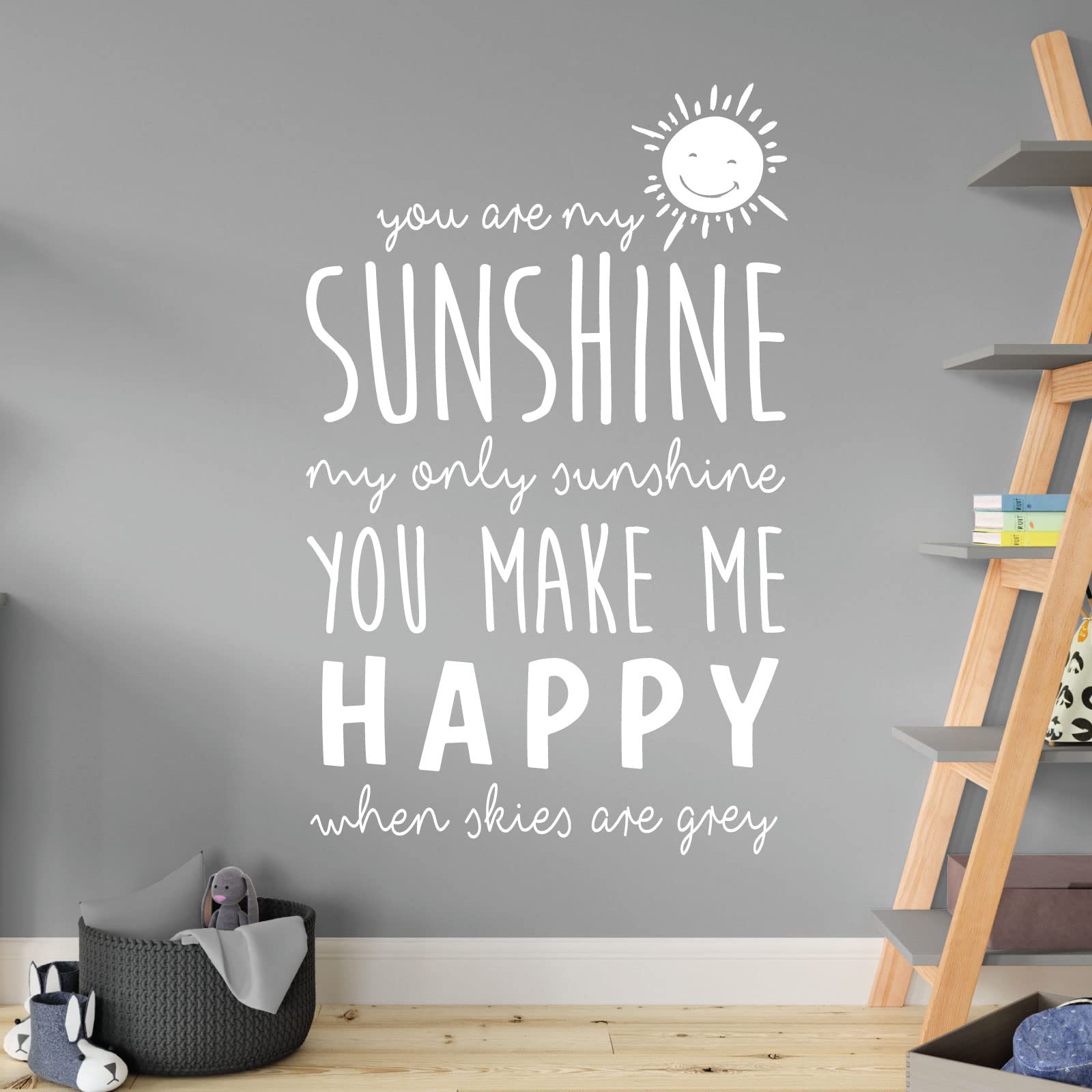 You are My Sunshine, My Only Sunshine - Nursery Decal Wall Sticker [Small] [White]