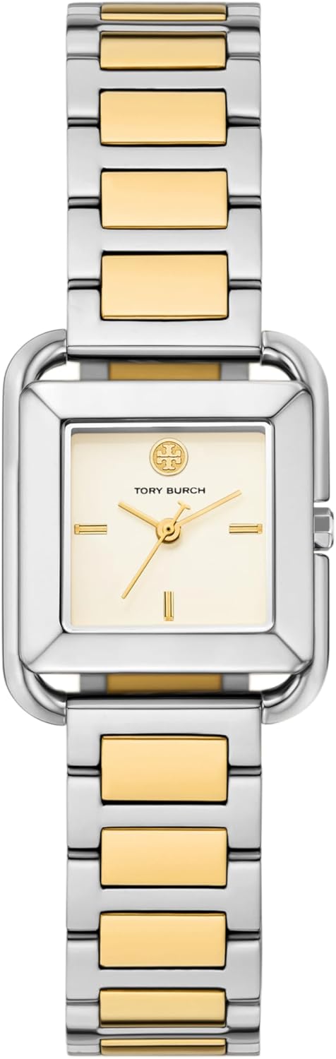 Tory Burch Women's Kira Square Three-Hand Stainless Steel Watch