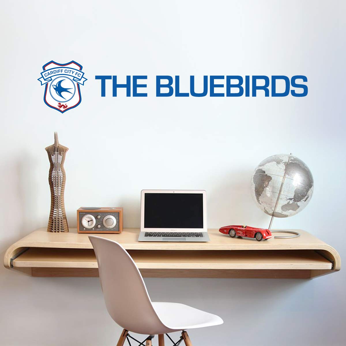 Beautiful Game Blue Cardiff City Football Club Birds & Crest Wall Sticker Badge Logo Decal Set Vinyl Poster Print (120Cm X 30Cm)