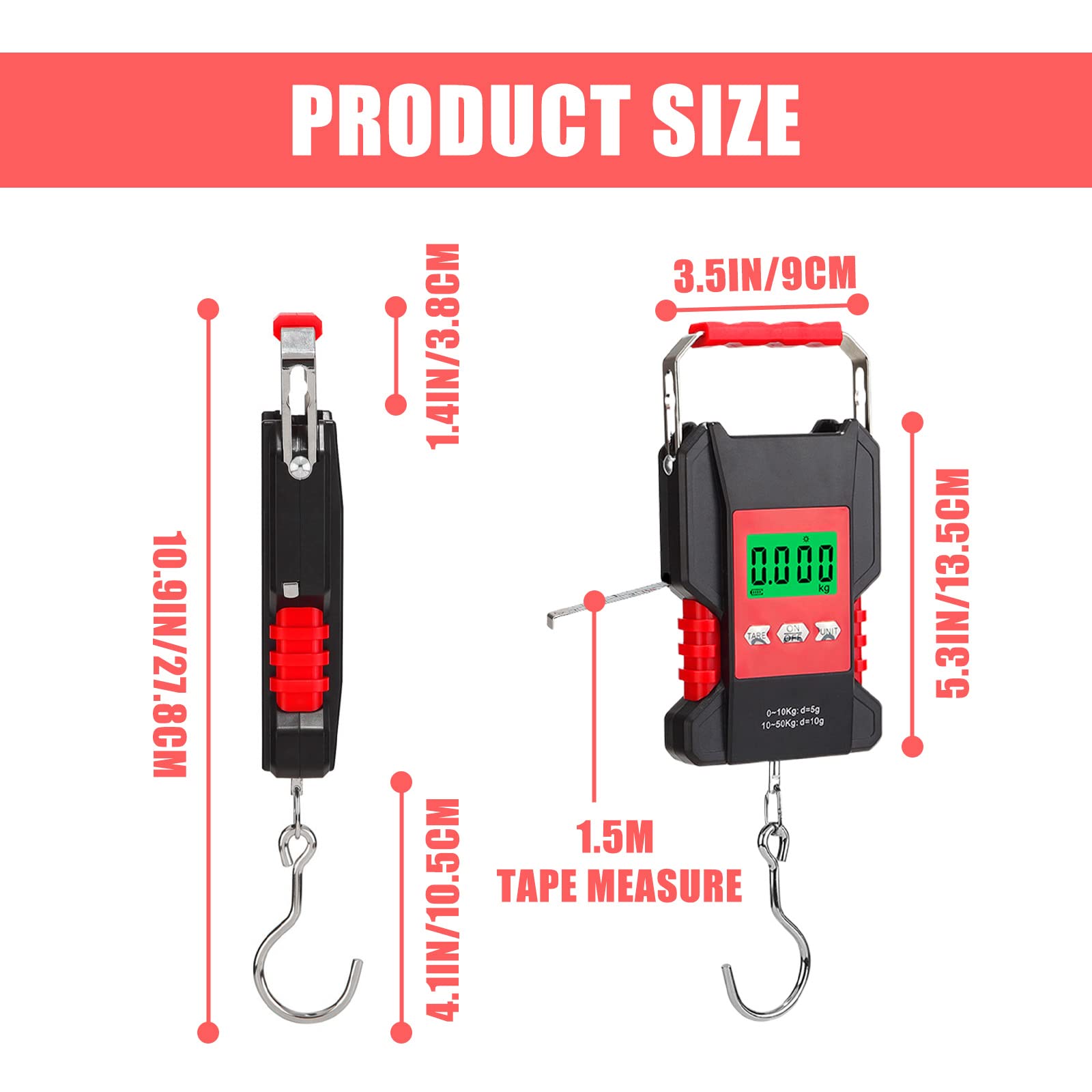 Bilancia Da Valigia Portatile - Pesa Bagagli Fino A 50kg | Display LCD Con Retroilluminazione | Con Gancio - Foto 5