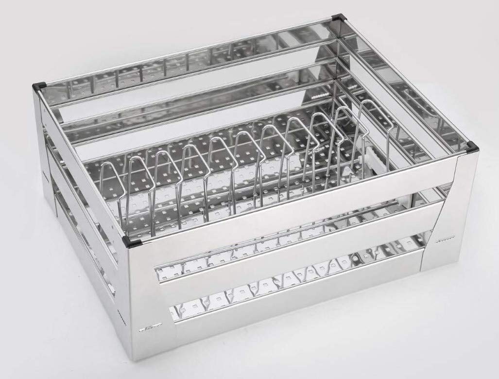 WINSTAR Premier Series High Grade Stainless Steel Perforated Sheet Kitchen Baskets Set of 3 w/ Plate Basket | Modular Kitchen Cabinet (17X20X4 + 17X20X8 inches) — Amazon image 4