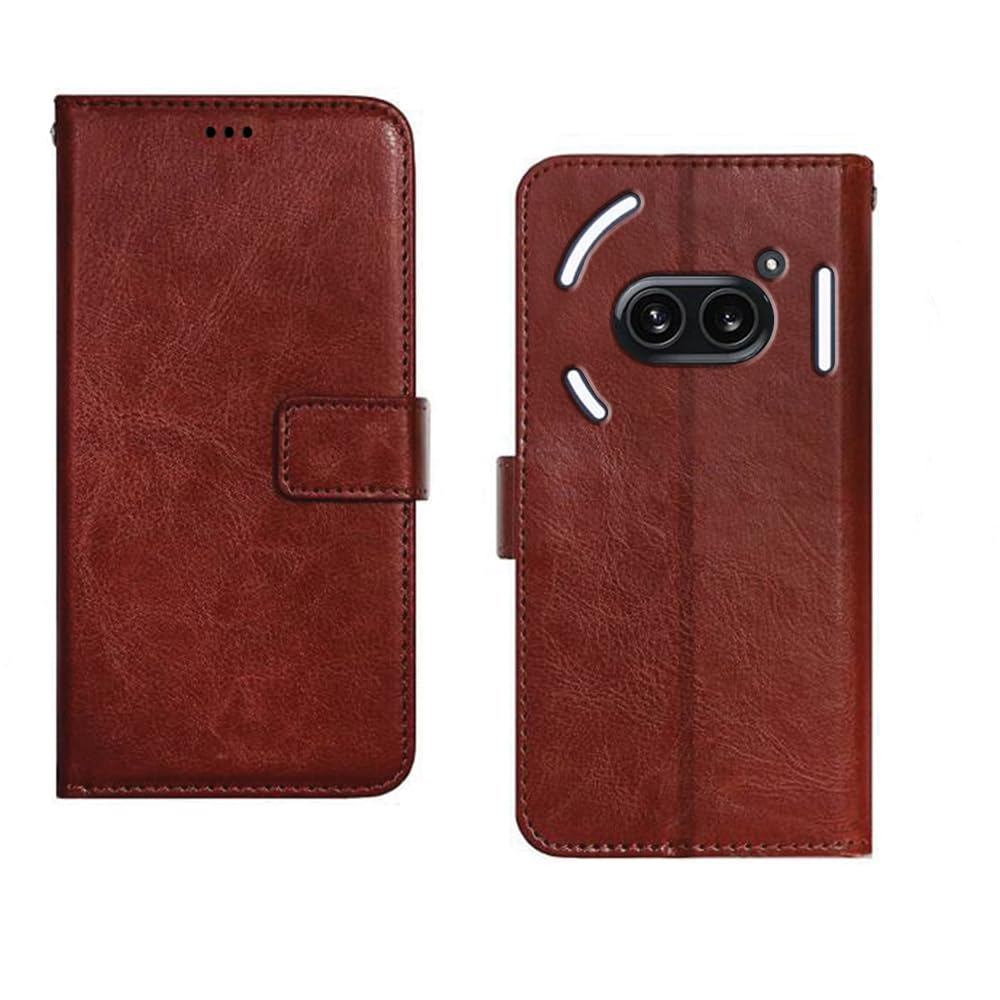 Inktree Nothing Phone 2a 5G Flip Cover | Premium Leather Finish Flip Cover | with Card Pockets | Wallet Stand |Complete Protection Flip Cover for Nothing Phone 2a 5G - Brown (B0CXYBQN71) Amazon Price History, Amazon Price Tracker