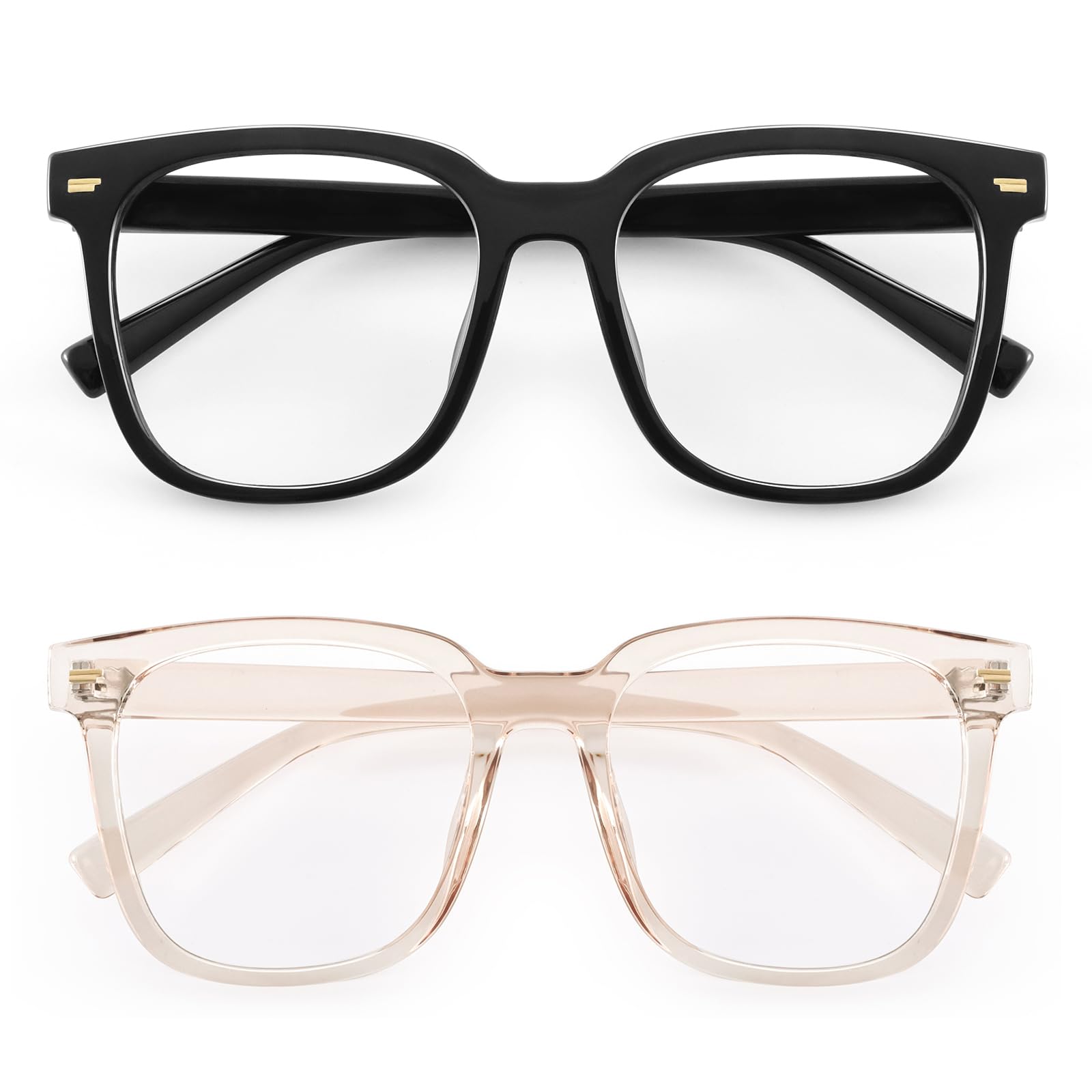 PANNER Oversized Square Blue Light Blocking Glasses for Women Men Anti Glare Reduce Eyestrain Computer Glasses