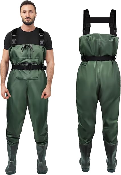 Los vadeadores de pesca para hombres de IEEILULU están fabricados con material de nailon impermeable y transpirable, con botas de una sola pieza antideslizantes y ajustables. Perfectos para actividades acuáticas al aire libre.