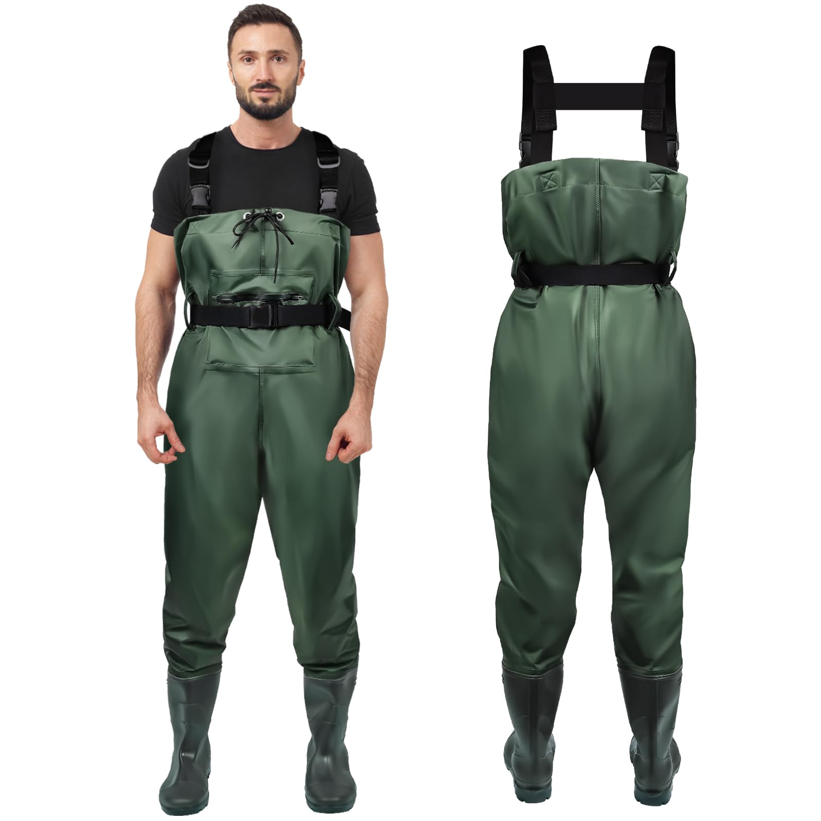 IEEILULU Waders Pêche Homme Nylon avec Bottes 40-47 Antidérapants