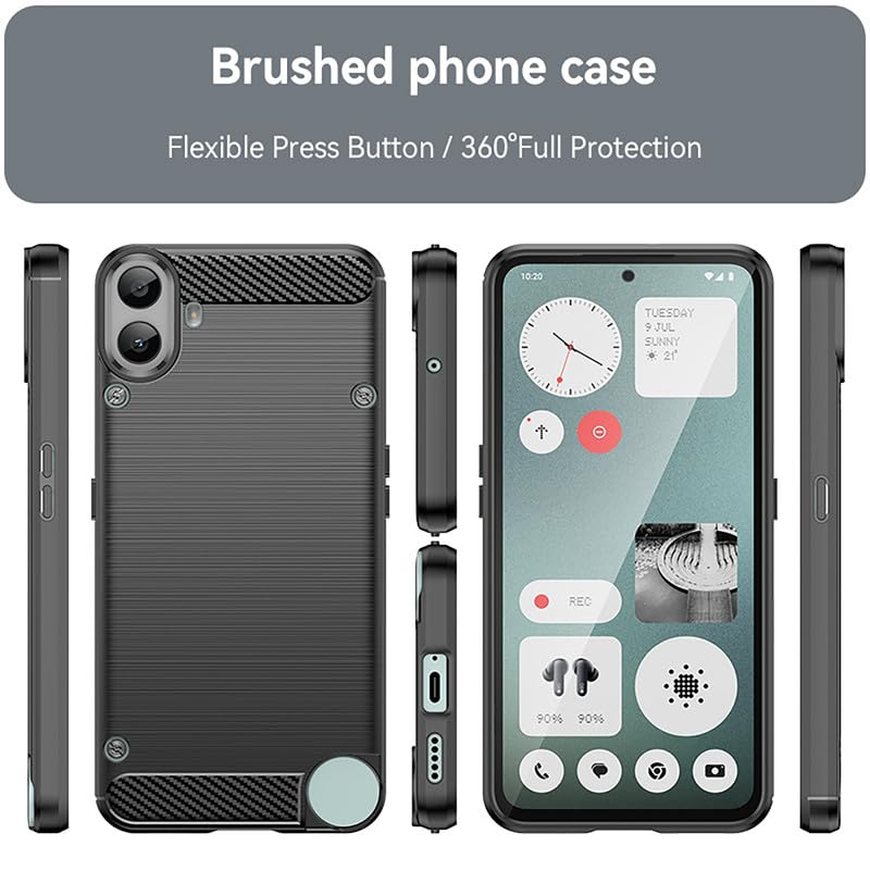 Image of Hybrid Carbon Fiber Back Case for Nothing CMF Phone 1 (Black)