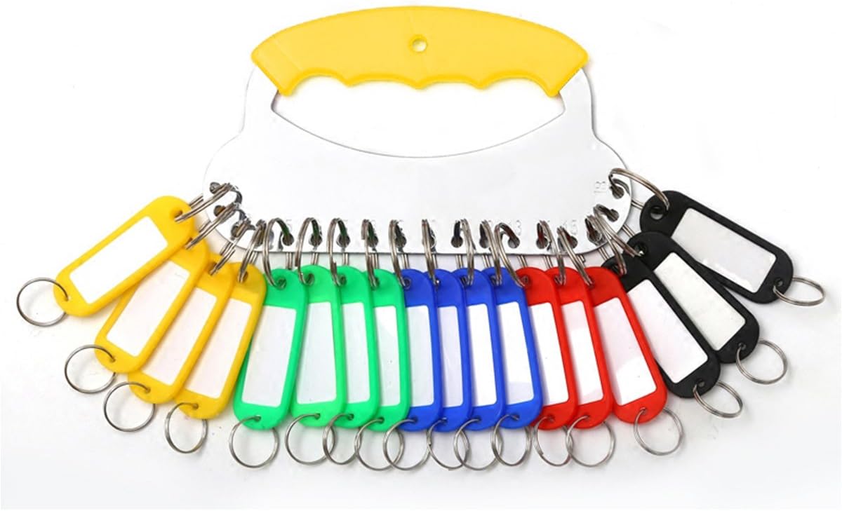 Lancher key manager key management key organizer key chains holder keychain with 18 key labels keys assortment