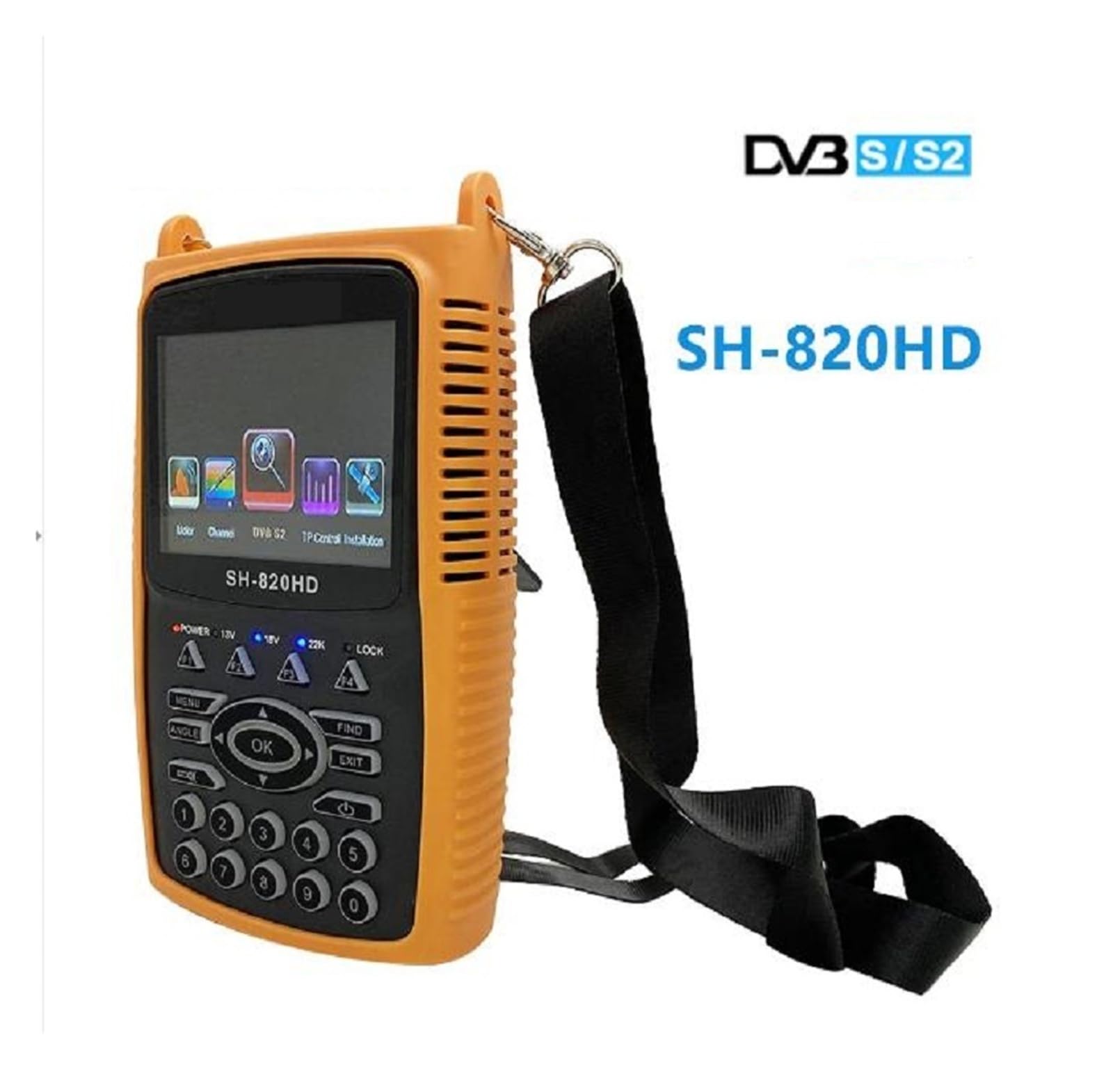 Localizador de buscador de satélite Digital SH-820HD DVB-S2 con Pantalla LCD de 3,5 Pulgadas medidor de Fuerza de búsqueda Pantalla LCD(DVB-S2+T2)