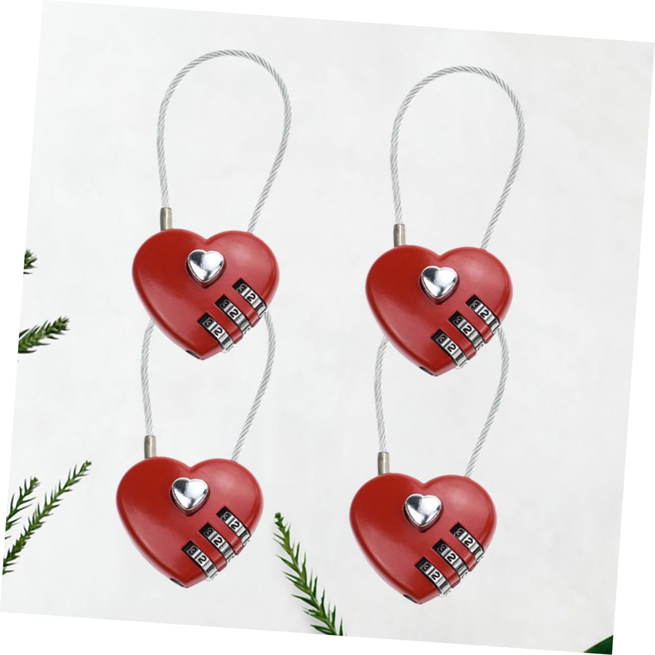 HEMOTON 3 Set Di Lucchetto A Combinazione Doganale Con Password Lucchetto Concentrico Per Valigie Rosso Facile Da Usare 4 Pezzi*3