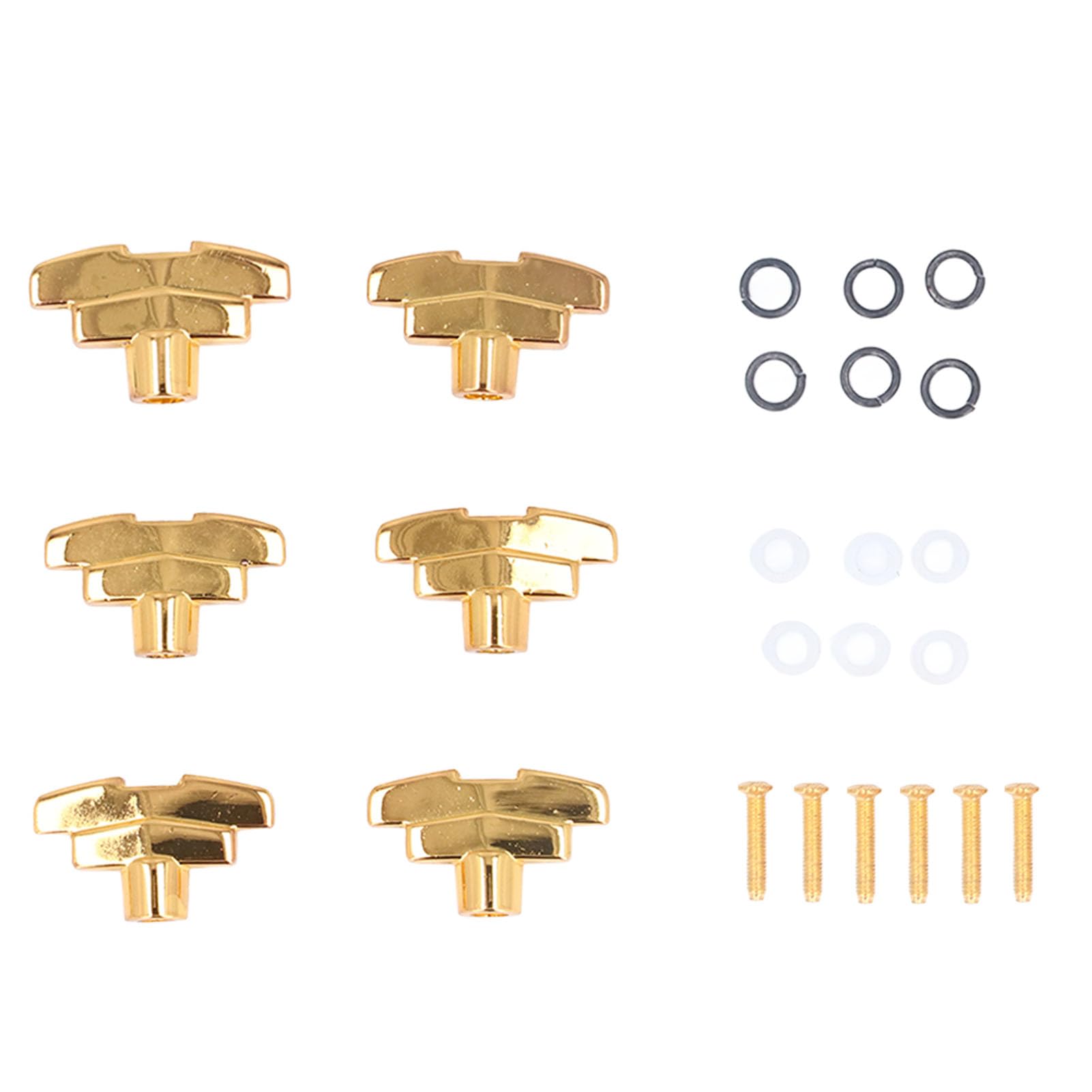 6PCS Guitar Tuning Peg Buttons Zinc Alloy T Shaped Tuner Heads Replacement Guitar Tuning Peg Tuners for Acoustic Electric Guitar(Gold)