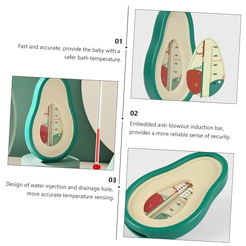 Miniatura 9 de Termómetro de agua de aguacate de dibujos animados Monitor de medidor de temperatura de bañera para baño spa compañero