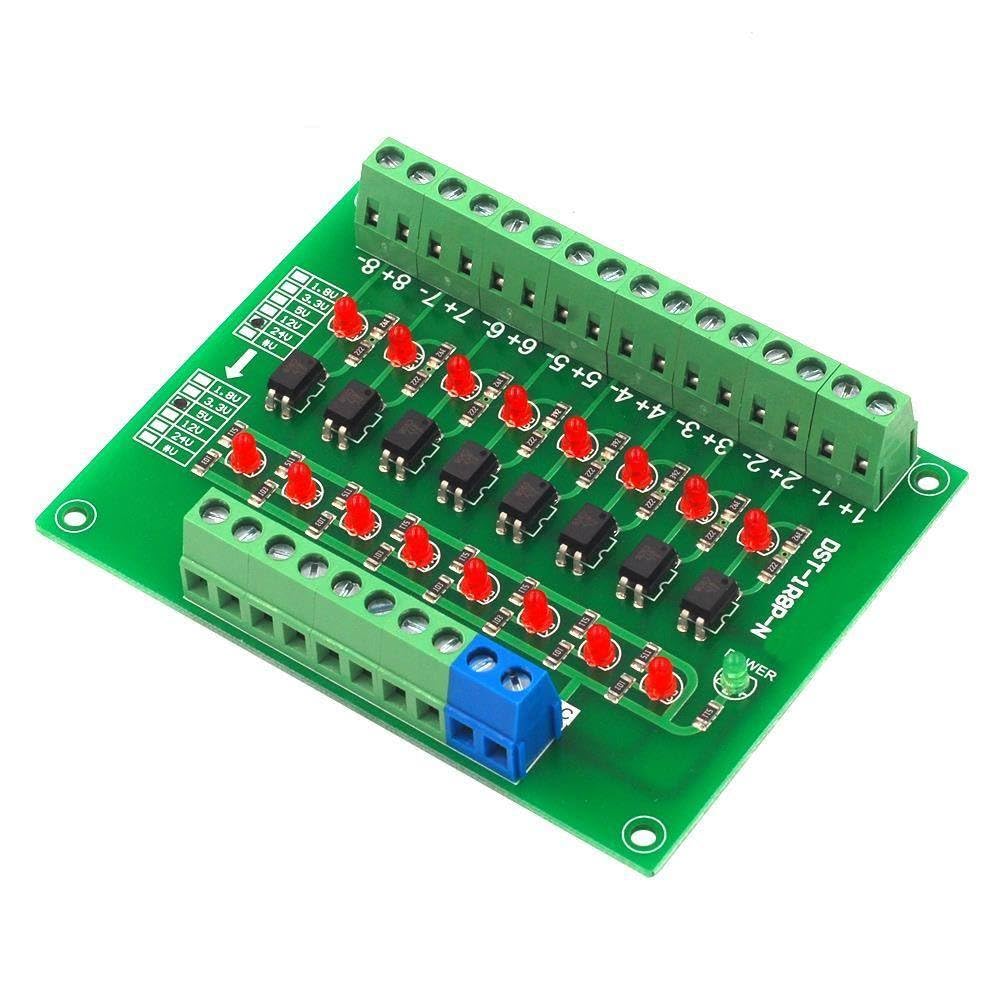 24V to 5V 8 Channel Optocoupler Isolation Board Isolated Module PLC Signal Level Voltage Converter Board 8 Bit