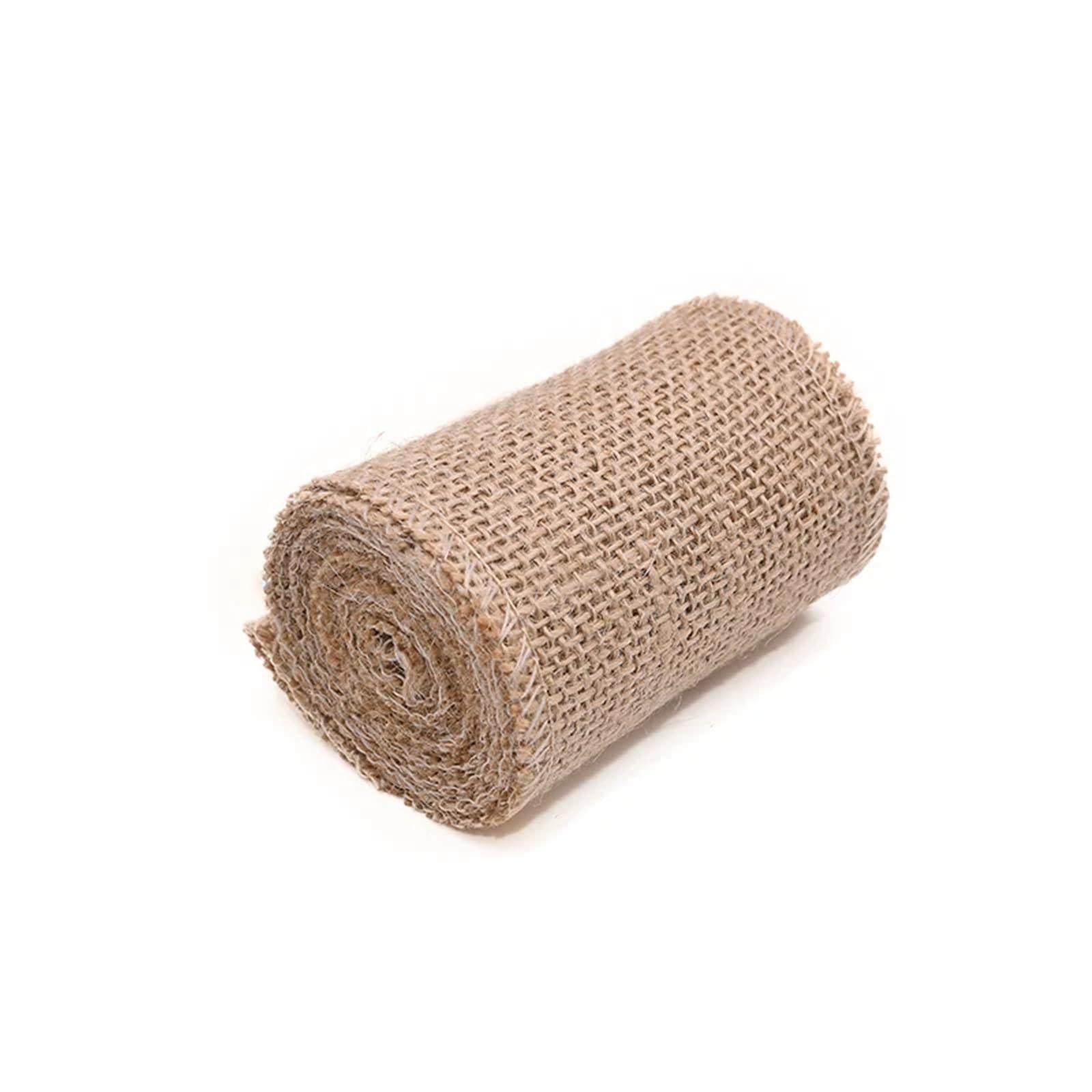Burlap Fabric Roll 2M Natural Jute Burlap Hessian Ribbon Rolls Vintage Rustic Wedding Decoration Wrapping Festival Party Home Decor(8cm)