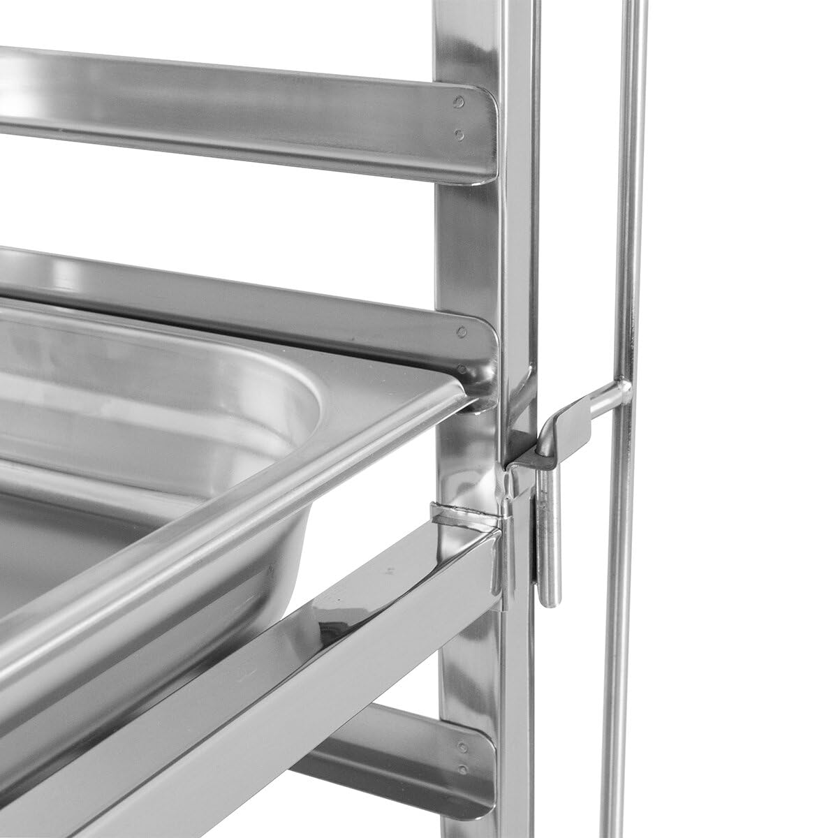 GastroHero Regalwagen ECO 20 GN 2/1 Edelstahl Transportwagen Tablettwagen 20 Etagen GN Wagen für 20x GN 2/1 oder 40x GN 1/1 Doppelschienen 4 Rollen Gastro Küchenwagen