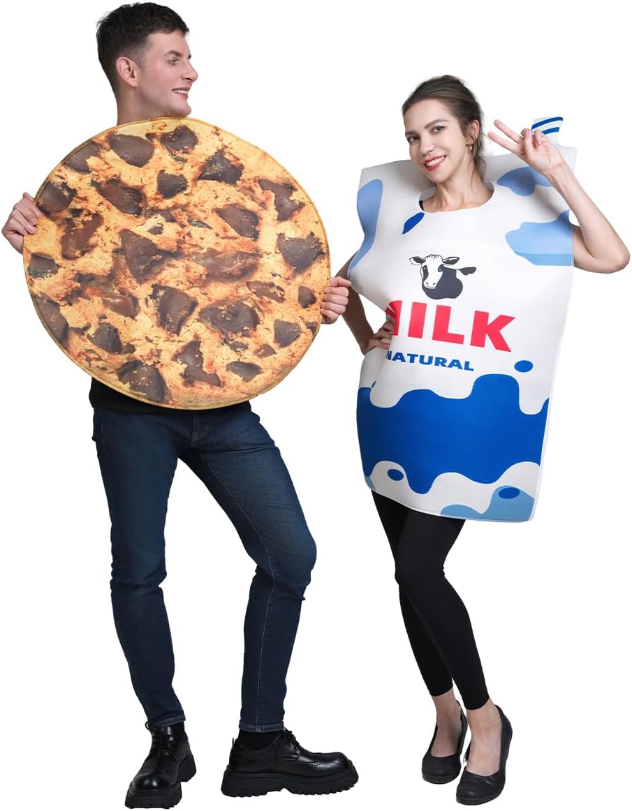Milk Carton and Cookie Costume Set, Novelty Food Costumes for Adults - Image 6
