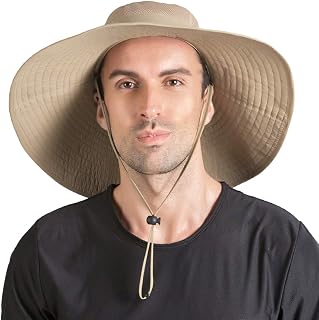 ala Ancha Sombrero de Sol Bucket Hat para Hombres Protección UV UPF 50+ Impermeable Plegable Sombrero de Pesca Senderismo Playa Jardinería Vacaciones Ciclismo Camping