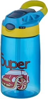 Diller 500ml Pipetli Desenli Tritan Çocuk Su Matarası (Mavi)