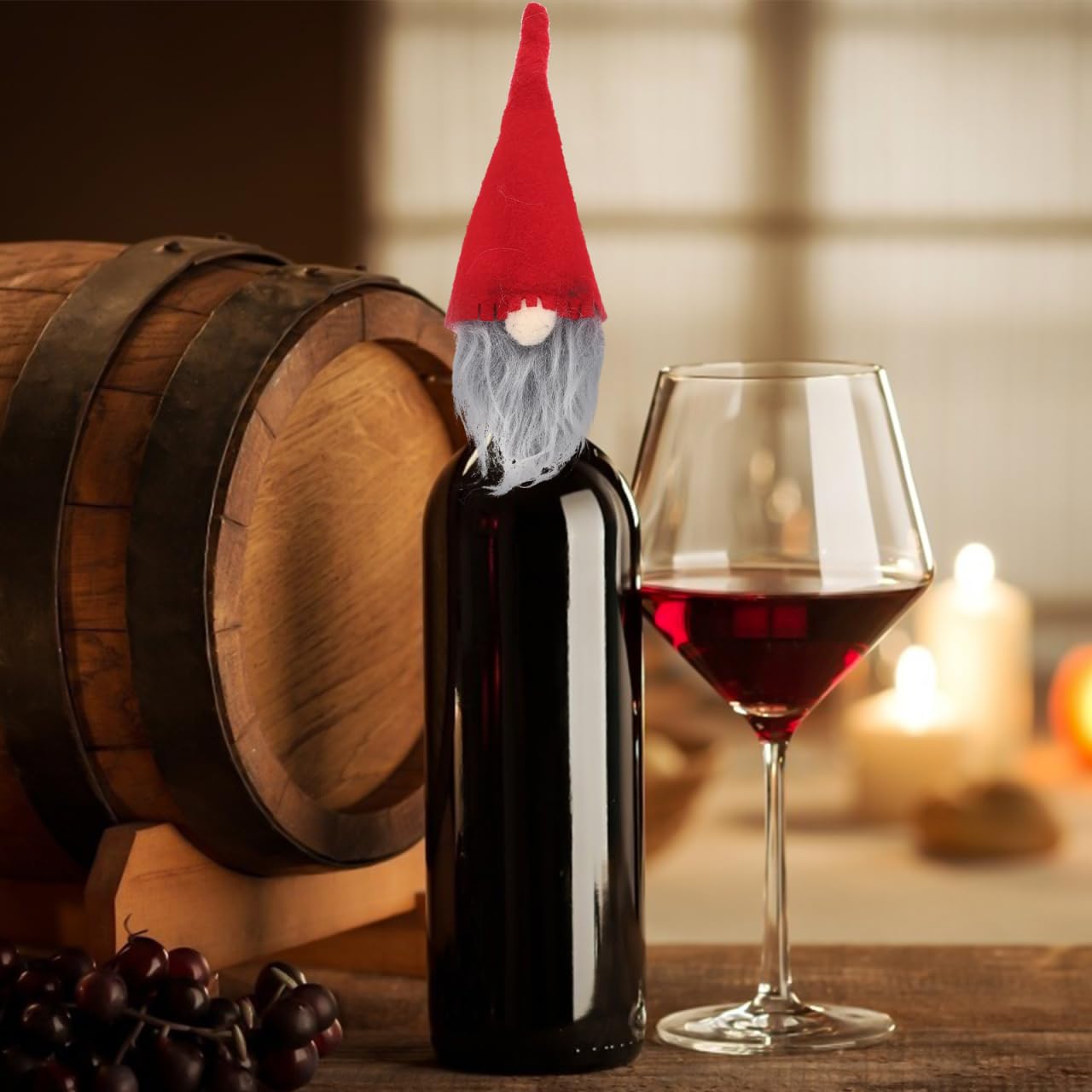 10Stück Weihnachtsmützen für Flaschenhals gesichtslose Puppenflaschenhüte bezaubernde Flaschendekorationen für Weihnachten