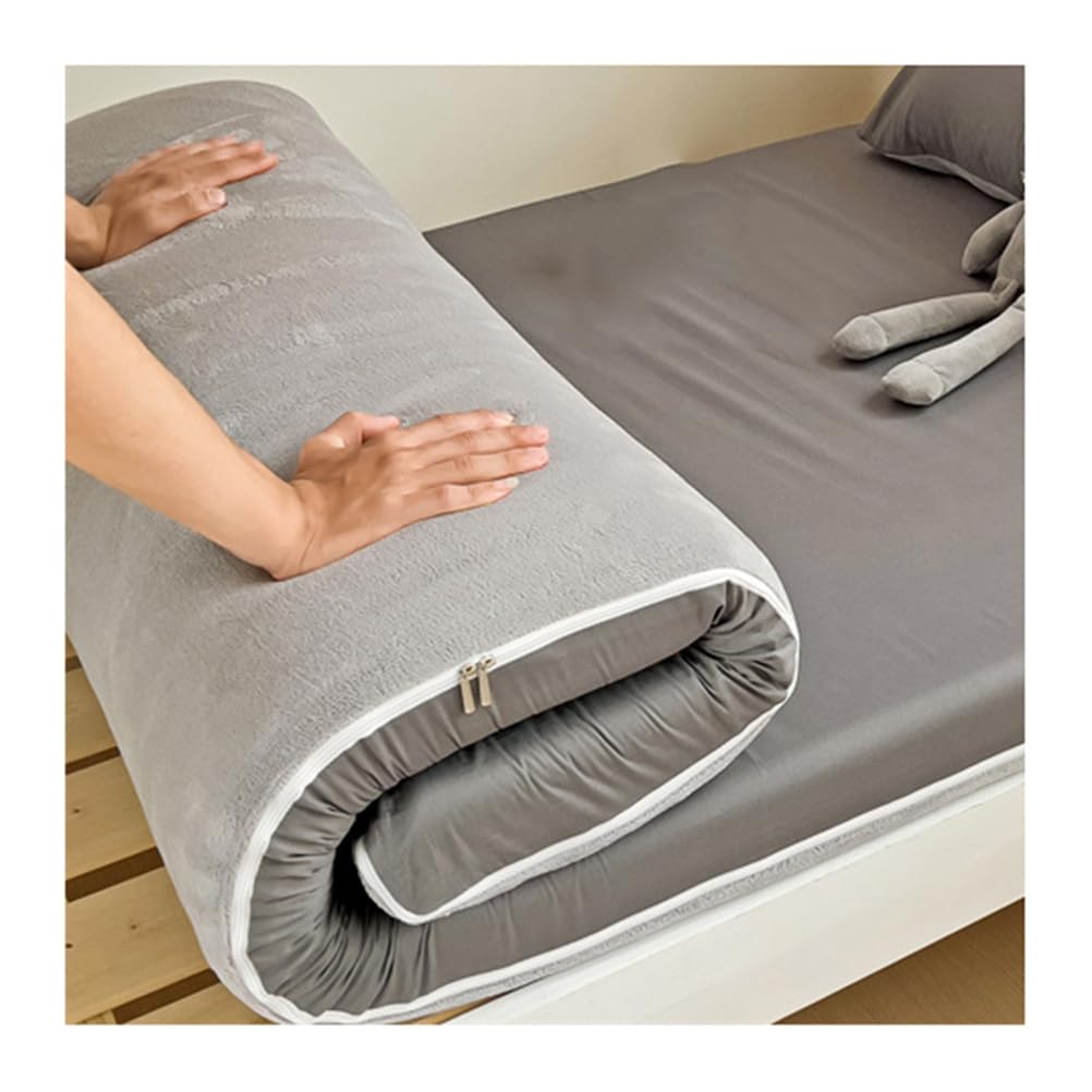 Tradycyjny japoński futon pokrowiec na materac – aksamitny i bawełniany podwójny rozmiar, kompleksowy pokrowiec ochronny, można prać w pralce, 120 x 200 cm, miękki i