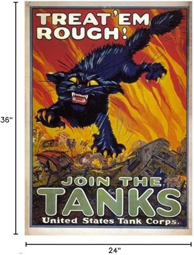 Miniatura 2 de Treat 'Em Rough Únase a los tanques clásico Póster de agosto hutaf US 1918 24 x 36
