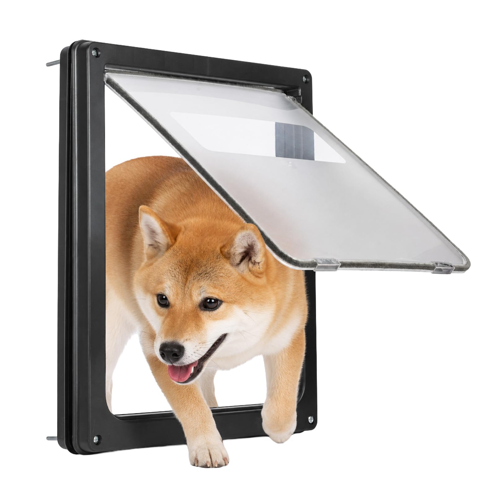 Wetterfeste Haustierklappe für große Hunde und Katzen 43 x 35,5 cm, magnetisches Verschlusssystem mit Snap-In Verriegelungsplatte, robuste und energiesparende Haustiertür