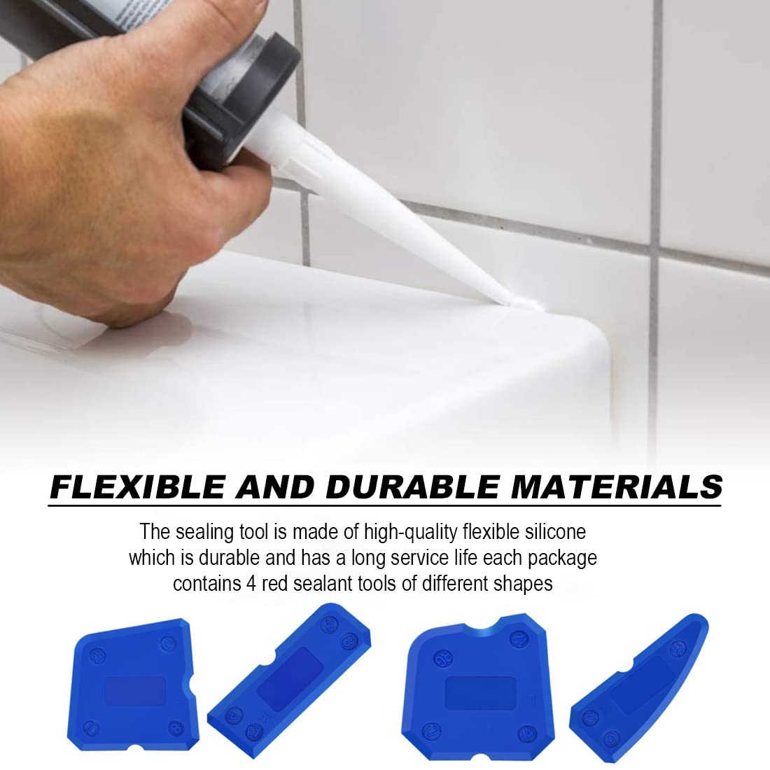 Set di 4 pezzi di guarnizioni in silicone per sigillare le giunture blu