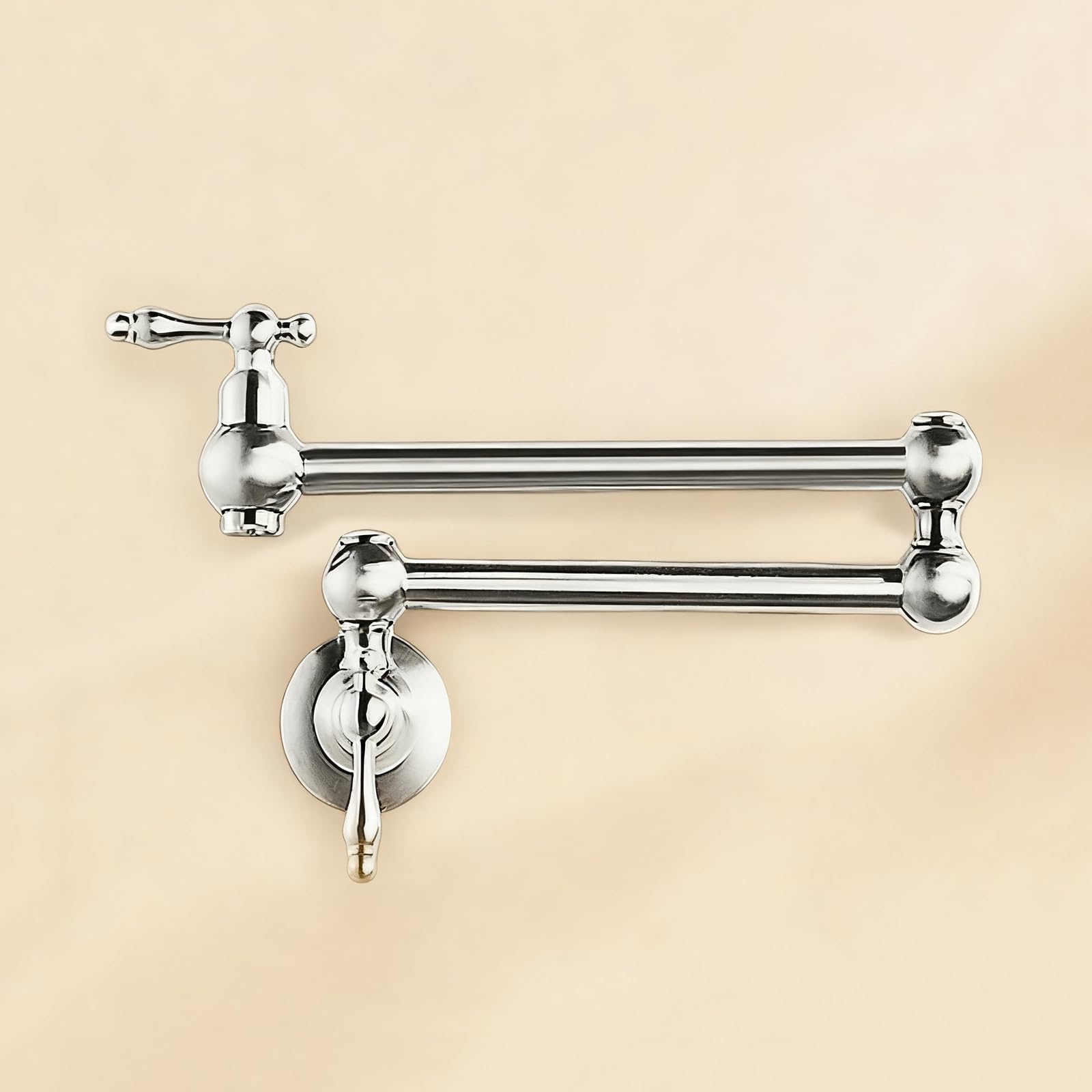 XSDSM Wall Mounted Pot Filler Tap Antique Brass Kitchen Wall Tap Commercial Kitchen Taps,Silver