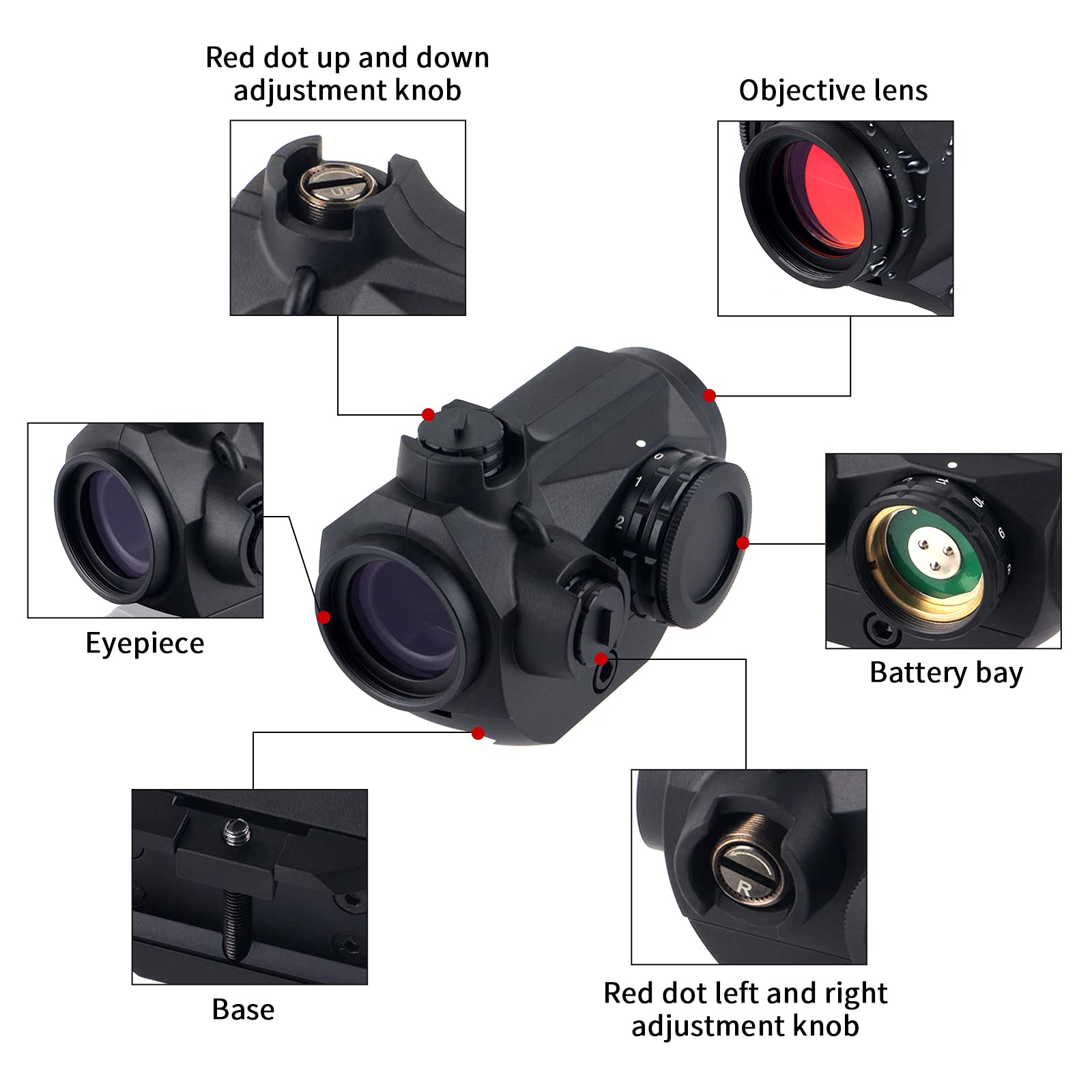 Amazon.co.jp: FOCUHUNTER レッド ドットサイト 2MOA ダット
