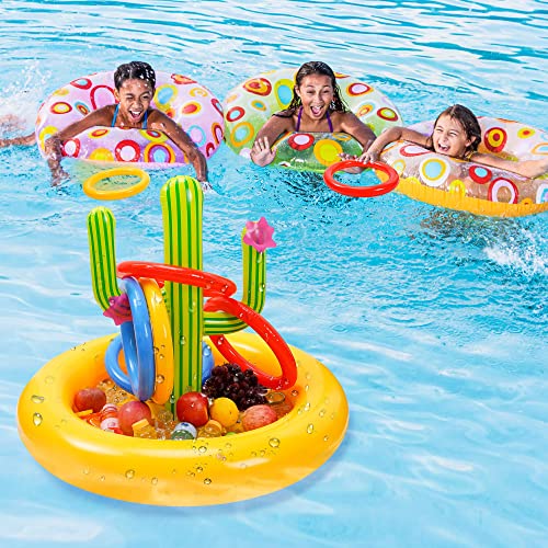 Swimming Pool Toys, Lightstone Inflatable Cactus Pool Ring Toss, Floating Drink Holder Ice Beverage Serving Bar For Teens And Adults Fit For Swimming Party, Birthday Pool Party, Pool Fun, Etc. #TOP4
