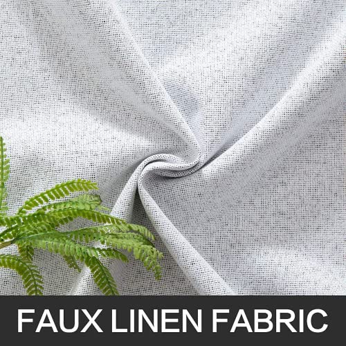 Image of MIULEE Linen Texture Full Blackout Curtain for Living Room Darkening,Thermal Insulated Grommet Curtain for Bedroom,Room Darkening Curtains for Kitchen,52x45 Inch Length 2 Panels Grayish White