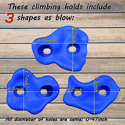 Gelury 32 Rock Climbing Holds for Kids and Adults| 8 Colors Climbing Holds| Rock Climbing Wall Holds Outdoor and Indoor with Mounting Hardware Kit - Thumbnail 3