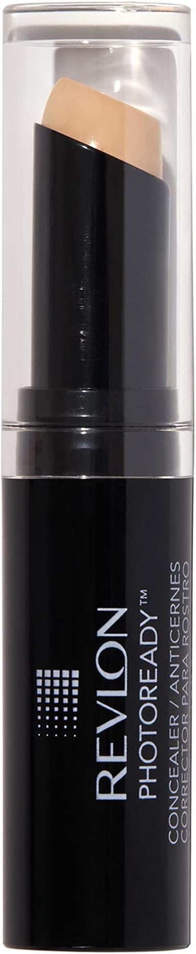 Revlon Concealer Stick, PhotoReady Face Makeup for All Skin Types, Longwear Medium- Full Coverage with Creamy Finish, Lightweight Formula, 002 Light, 0.11 Oz