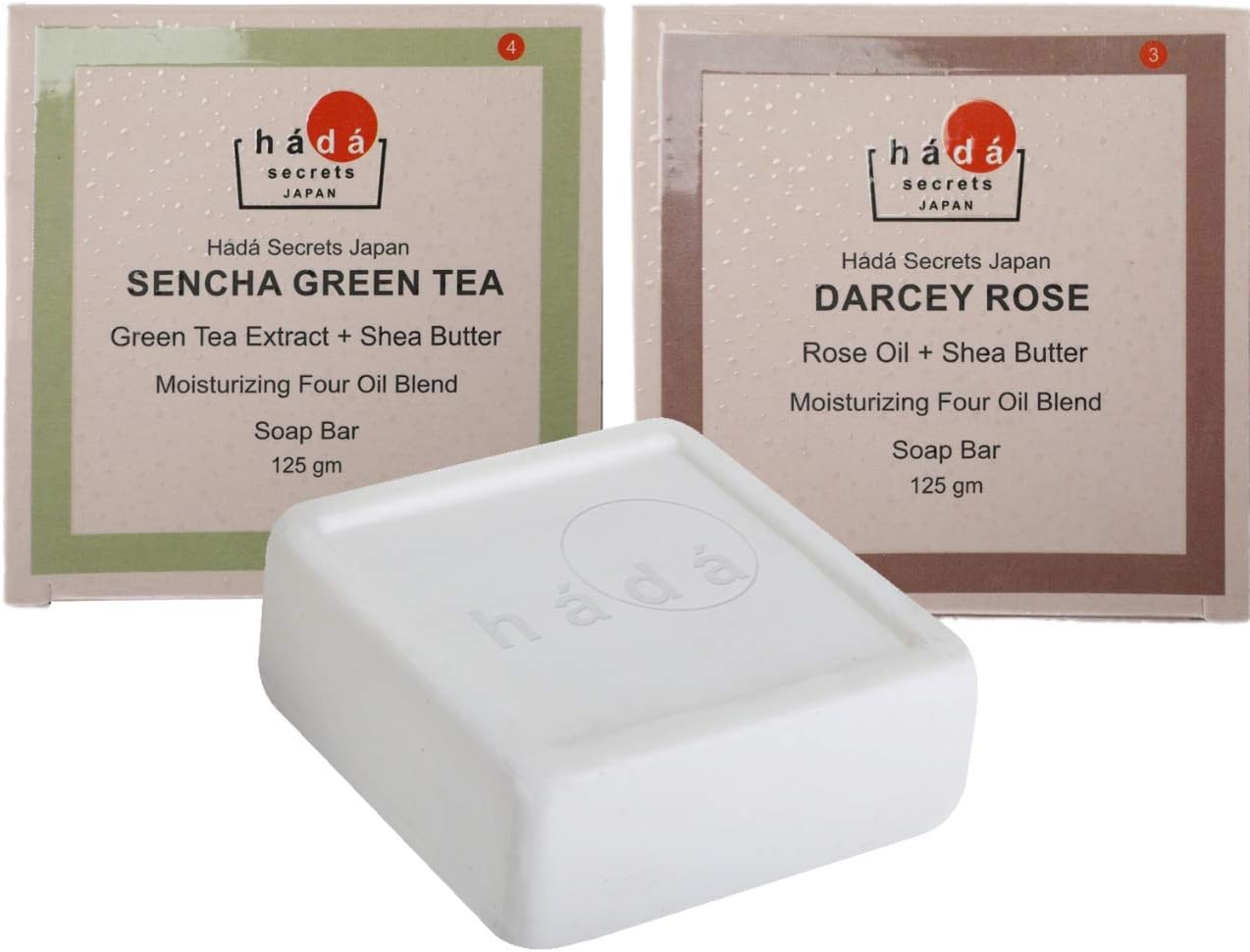 Hada Secrets Japan Bundle Pack of 2 Soapbar Darcey Rose + Sencha Green Tea