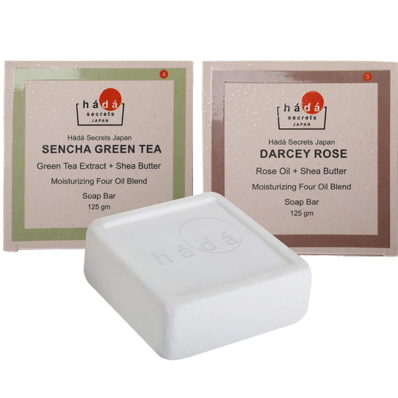 Hada Secrets Japan Bundle Pack of 2 Soapbar Darcey Rose + Sencha Green Tea