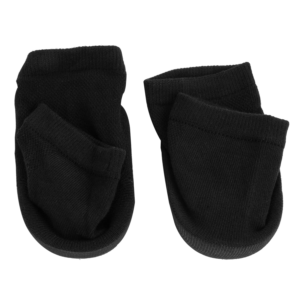Namvo Height Increase Insole Socks - 3.5cm Thick Heel Pads for Women Men, Non-Slip SEBS Half Cushion Bionic Thickened Sock Covers, Black, Nylon Cotton