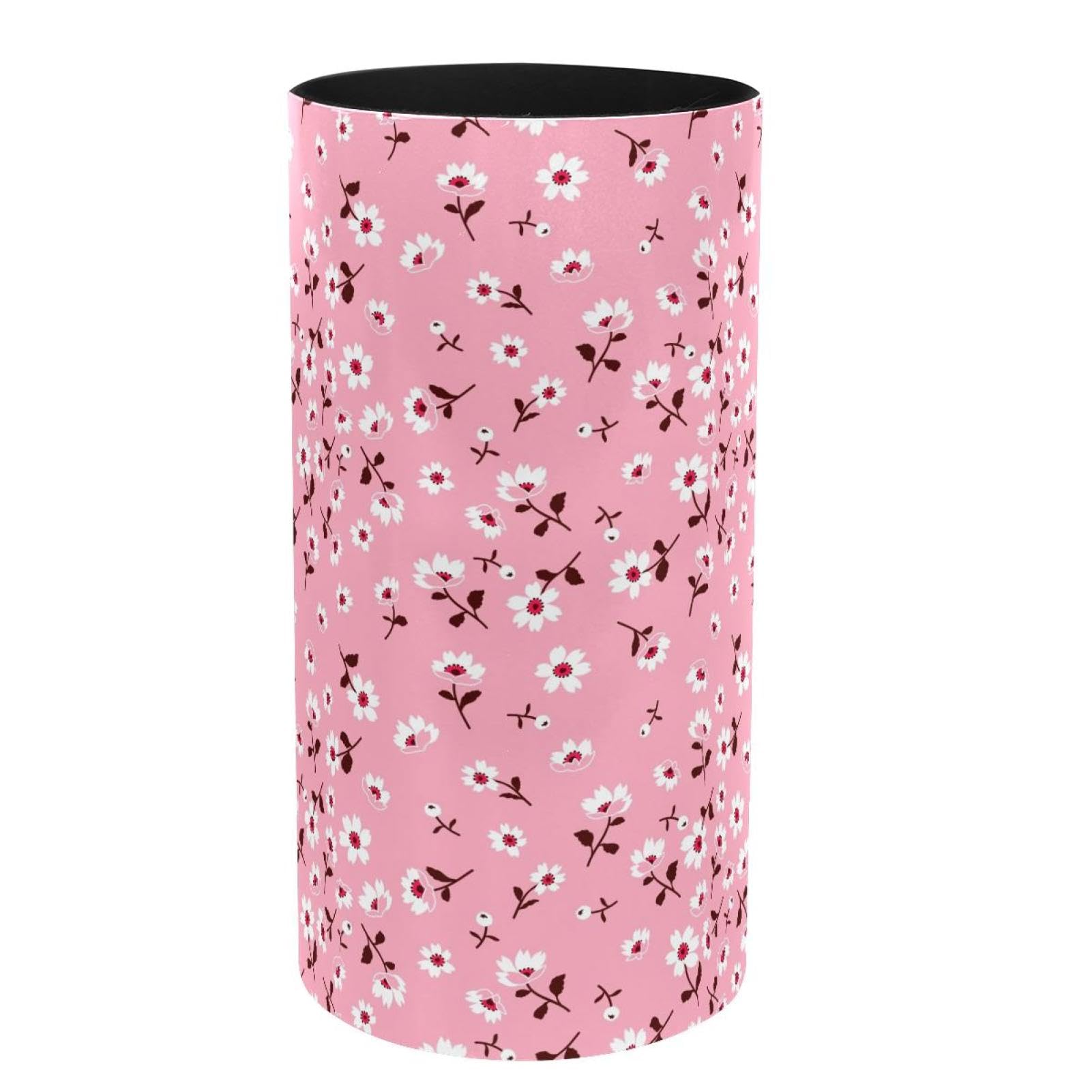 Organisateur bureau pot crayons pinceaux maquillage et boîte à musique rose