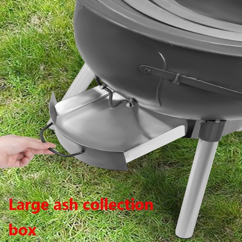 Outdoor Wood-Burning Stove 14mm Reinforced Steel Grate Bars, Multi-Ring Cooktop, Large Fuel Mouth & Ashs Box, 150kg Load-Bearing, Quick Heating, Multi-Fuel(52 * 52 * 53cm)