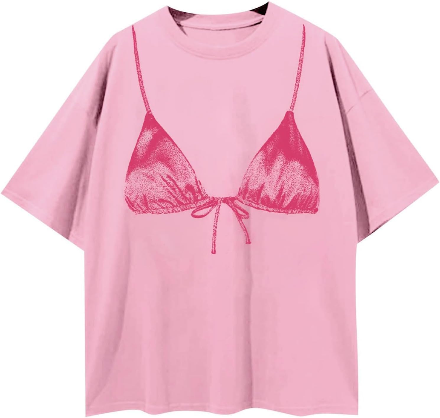 Seyumixi Women Bra Print Oversized Shirt Short Sleeve Graphic Print Tee Top Funny Bikini Tshirts Y2k Coquette Clothes image 2