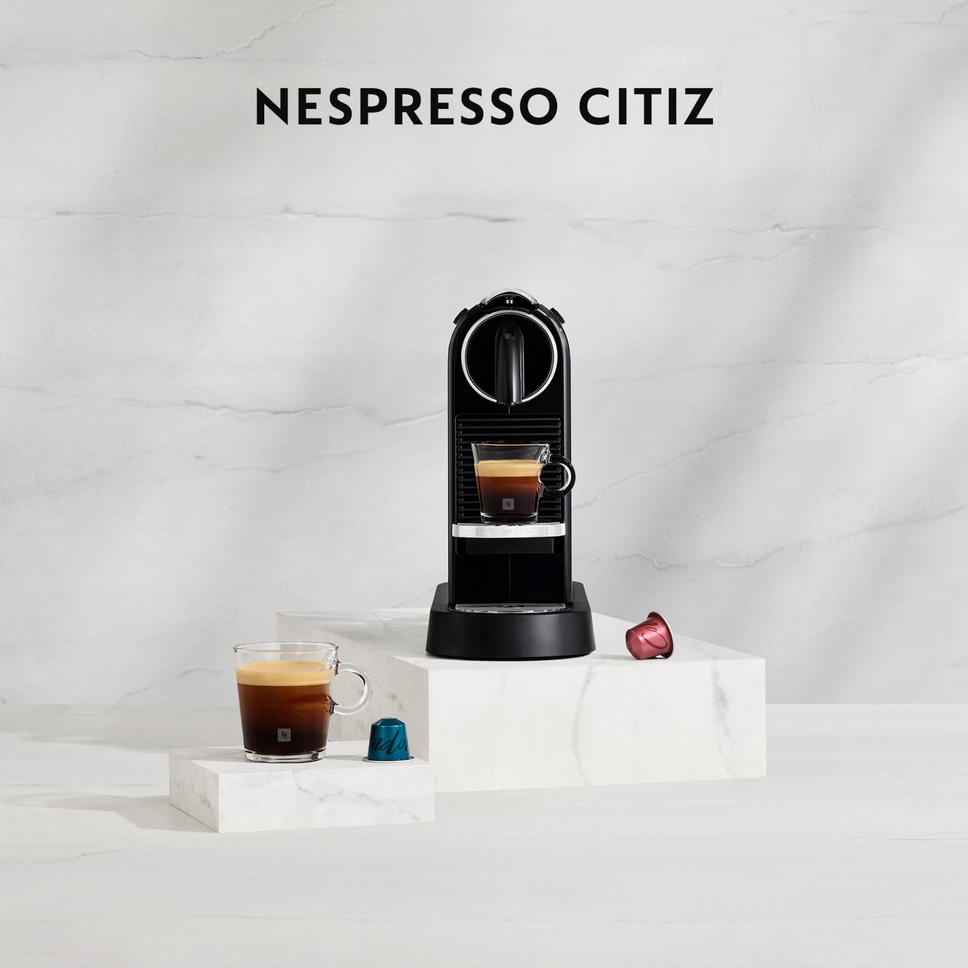Nespresso Citiz EN167.B, Macchina da caffè di De'Longhi, Sistema Capsule Nespresso, Serbatoio acqua 1L, Colore Limousine Black