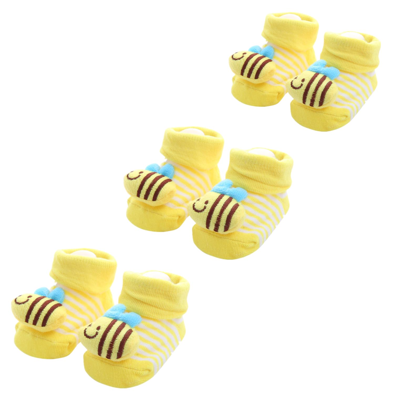 HFHungkeong Baby Boy Girl Non Slip Floor Socks with Cartoon Cute 3D Ornaments for Baby Shower Party Gifts(3Pcs/Set,Style 9)