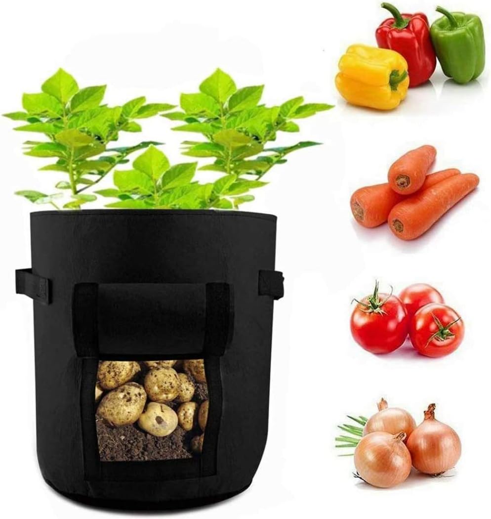 4 Packs of 7 Gallon Sweet Potato Planting Bags, Garden Planting Bags, Vegetable Growing Bags, Fabric Potting Bags