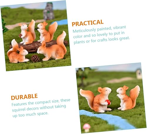 Miniatura 10 de GANAZONO 32 piezas de adornos de ardilla pequeña, mini accesorios, figuras en miniatura, decoración de plantas para macetas, adorno de animales de