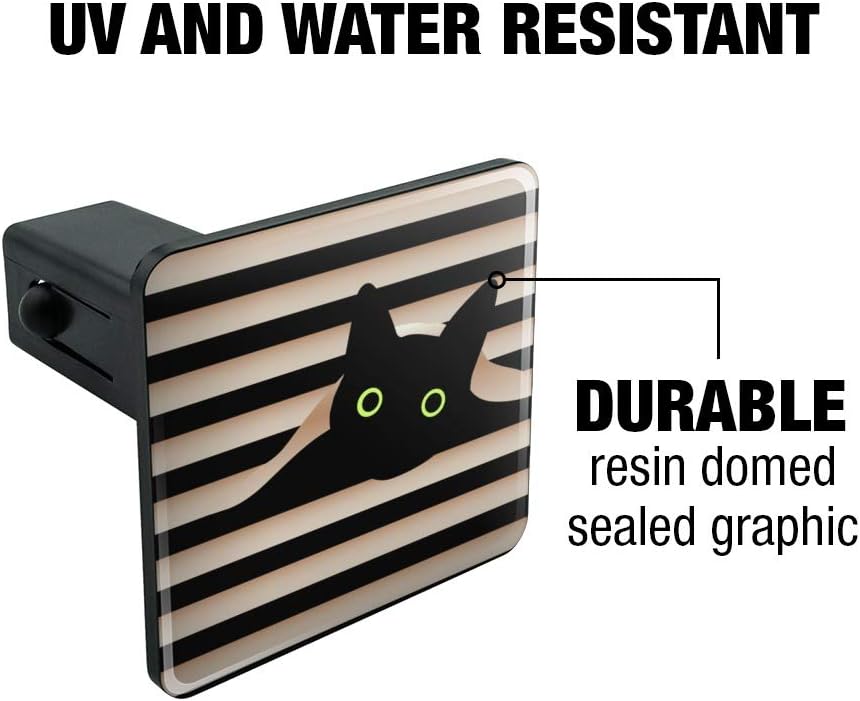 Black Cat in Window Tow Trailer Hitch Cover Plug Insert 1 1/4 inch (1.25")