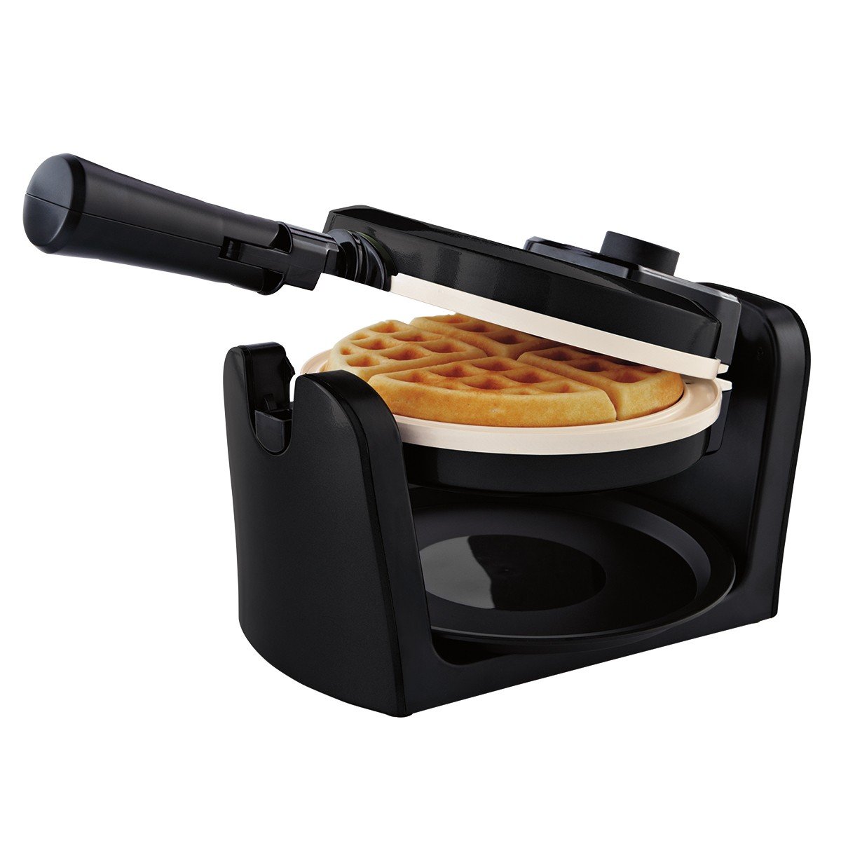 Oster TitaniumInfused DuraCeramic Flip Waffle Maker, Black